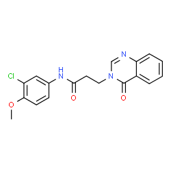 ChemSpider 2D Image | N-(3-Chloro-4-methoxyphenyl)-3-(4-oxo-3(4H)-quinazolinyl)propanamide | C18H16ClN3O3