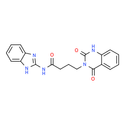 ChemSpider 2D Image | 3(4H)-quinazolinebutanamide, N-1H-benzimidazol-2-yl-2-hydroxy-4-oxo- | C19H17N5O3