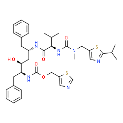 ChemSpider 2D Image | N-[(2S,4S,5S)-4-Hydroxy-1,6-diphenyl-5-{[(1,3-thiazol-5-ylmethoxy)carbonyl]amino}-2-hexanyl]-N~2~-{[(2-isopropyl-1,3-thiazol-5-yl)methyl](methyl)carbamoyl}-D-valinamide | C37H48N6O5S2