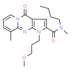 ChemSpider 2D Image | N-Butyl-1-(3-methoxypropyl)-N,9-dimethyl-4-oxo-1,4-dihydropyrido[1,2-a]pyrrolo[2,3-d]pyrimidine-2-carboxamide | C21H28N4O3