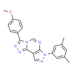 ChemSpider 2D Image | 7-(3,5-Dimethylphenyl)-3-(4-methoxyphenyl)-7H-pyrazolo[4,3-e][1,2,4]triazolo[4,3-c]pyrimidine | C21H18N6O