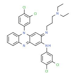 ChemSpider 2D Image | (3E)-N,5-Bis(3,4-dichlorophenyl)-3-{[3-(diethylamino)propyl]imino}-3,5-dihydro-2-phenazinamine | C31H29Cl4N5