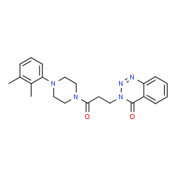 ChemSpider 2D Image | 3-{3-[4-(2,3-Dimethylphenyl)-1-piperazinyl]-3-oxopropyl}-1,2,3-benzotriazin-4(3H)-one | C22H25N5O2
