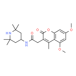 ChemSpider 2D Image | 2-(5,7-Dimethoxy-4-methyl-2-oxo-2H-chromen-3-yl)-N-(2,2,6,6-tetramethyl-4-piperidinyl)acetamide | C23H32N2O5