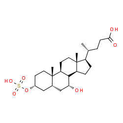 ChemSpider 2D Image | (3alpha,5beta,7alpha,8xi)-7-Hydroxy-3-(sulfooxy)cholan-24-oic acid | C24H40O7S