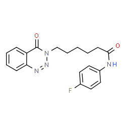 ChemSpider 2D Image | N-(4-Fluorophenyl)-6-(4-oxo-1,2,3-benzotriazin-3(4H)-yl)hexanamide | C19H19FN4O2