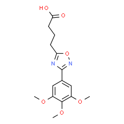 ChemSpider 2D Image | 4-[3-(3,4,5-Trimethoxyphenyl)-1,2,4-oxadiazol-5-yl]butanoic acid | C15H18N2O6