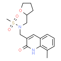 ChemSpider 2D Image | N-[(8-Methyl-2-oxo-1,2-dihydro-3-quinolinyl)methyl]-N-(tetrahydro-2-furanylmethyl)methanesulfonamide | C17H22N2O4S