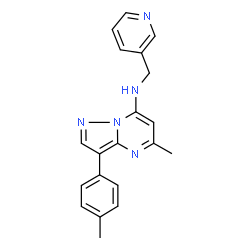 ChemSpider 2D Image | 5-Methyl-3-(4-methylphenyl)-N-(3-pyridinylmethyl)pyrazolo[1,5-a]pyrimidin-7-amine | C20H19N5