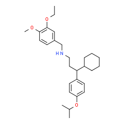 ChemSpider 2D Image | 3-Cyclohexyl-N-(3-ethoxy-4-methoxybenzyl)-3-(4-isopropoxyphenyl)-1-propanamine | C28H41NO3