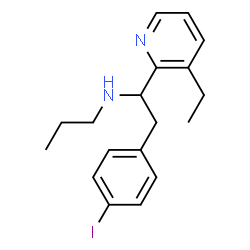 ChemSpider 2D Image | N-[1-(3-Ethyl-2-pyridinyl)-2-(4-iodophenyl)ethyl]-1-propanamine | C18H23IN2