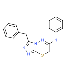 ChemSpider 2D Image | 3-Benzyl-N-(4-methylphenyl)-7H-[1,2,4]triazolo[3,4-b][1,3,4]thiadiazin-6-amine | C18H17N5S