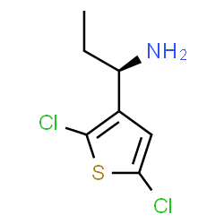 ChemSpider 2D Image | (1R)-1-(2,5-Dichloro-3-thienyl)-1-propanamine | C7H9Cl2NS