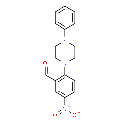 ChemSpider 2D Image | 5-Nitro-2-(4-phenyl-1-piperazinyl)benzaldehyde | C17H17N3O3