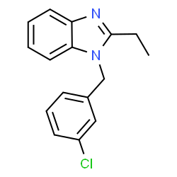 ChemSpider 2D Image | 1-(3-Chlorobenzyl)-2-ethyl-1H-benzimidazole | C16H15ClN2