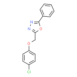 ChemSpider 2D Image | 2-[(4-Chlorophenoxy)methyl]-5-phenyl-1,3,4-oxadiazole | C15H11ClN2O2
