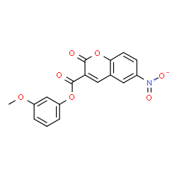 ChemSpider 2D Image | 3-Methoxyphenyl 6-nitro-2-oxo-2H-chromene-3-carboxylate | C17H11NO7