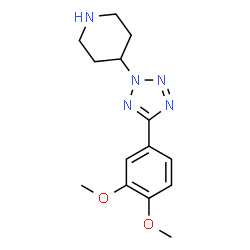 ChemSpider 2D Image | 4-[5-(3,4-Dimethoxyphenyl)-2H-tetrazol-2-yl]piperidine | C14H19N5O2