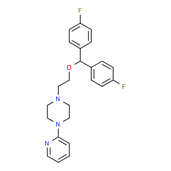 ChemSpider 2D Image | 1-[2-[bis(4-Fluorophenyl)methoxy]ethyl]-4-(pyridinyl)-piperazine | C24H25F2N3O