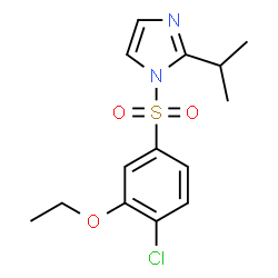 ChemSpider 2D Image | 1-(4-Chloro-3-ethoxy-benzenesulfonyl)-2-isopropyl-1H-imidazole | C14H17ClN2O3S