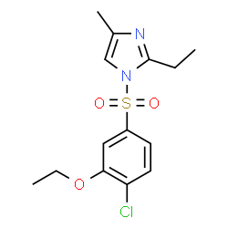 ChemSpider 2D Image | 1-(4-Chloro-3-ethoxy-benzenesulfonyl)-2-ethyl-4-methyl-1H-imidazole | C14H17ClN2O3S