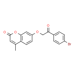 ChemSpider 2D Image | 7-[2-(4-Bromophenyl)-2-oxoethoxy]-4-methyl-2H-chromen-2-one | C18H13BrO4