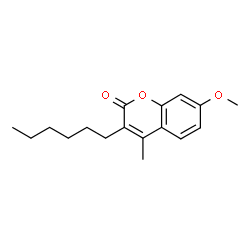 ChemSpider 2D Image | 3-Hexyl-7-methoxy-4-methyl-2H-chromen-2-one | C17H22O3