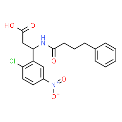 ChemSpider 2D Image | 3-(2-Chloro-5-nitrophenyl)-3-[(4-phenylbutanoyl)amino]propanoic acid | C19H19ClN2O5