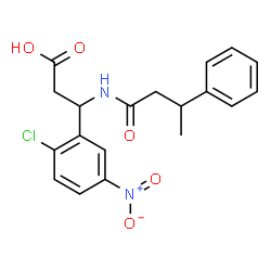 ChemSpider 2D Image | 3-(2-Chloro-5-nitrophenyl)-3-[(3-phenylbutanoyl)amino]propanoic acid | C19H19ClN2O5