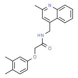 ChemSpider 2D Image | 2-(3,4-Dimethylphenoxy)-N-[(2-methyl-4-quinolinyl)methyl]acetamide | C21H22N2O2