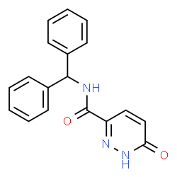 ChemSpider 2D Image | N-(Diphenylmethyl)-6-oxo-1,6-dihydro-3-pyridazinecarboxamide | C18H15N3O2