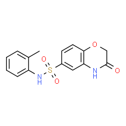 ChemSpider 2D Image | N-(2-Methylphenyl)-3-oxo-3,4-dihydro-2H-1,4-benzoxazine-6-sulfonamide | C15H14N2O4S