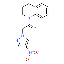 ChemSpider 2D Image | 1-(3,4-Dihydro-1(2H)-quinolinyl)-2-(4-nitro-1H-pyrazol-1-yl)ethanone | C14H14N4O3