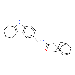 ChemSpider 2D Image | 2-(Adamantan-1-yl)-N-(2,3,4,9-tetrahydro-1H-carbazol-6-ylmethyl)acetamide | C25H32N2O