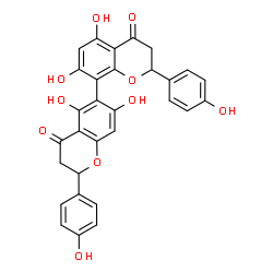 ChemSpider 2D Image | 5,5',7,7'-Tetrahydroxy-2,2'-bis(4-hydroxyphenyl)-2,2',3,3'-tetrahydro-4H,4'H-6,8'-bichromene-4,4'-dione | C30H22O10