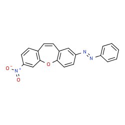 ChemSpider 2D Image | (E)-1-(7-Nitrodibenzo[b,f]oxepin-2-yl)-2-phenyldiazene | C20H13N3O3