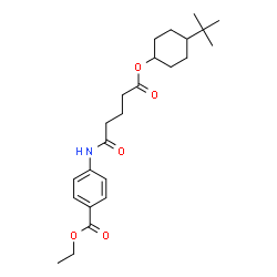 ChemSpider 2D Image | Ethyl 4-[(5-{[4-(2-methyl-2-propanyl)cyclohexyl]oxy}-5-oxopentanoyl)amino]benzoate | C24H35NO5