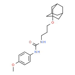 ChemSpider 2D Image | 1-[3-(Adamantan-1-yloxy)propyl]-3-(4-methoxyphenyl)urea | C21H30N2O3