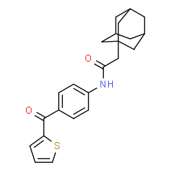 ChemSpider 2D Image | 2-(Adamantan-1-yl)-N-[4-(2-thienylcarbonyl)phenyl]acetamide | C23H25NO2S
