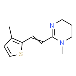 ChemSpider 2D Image | 1-Methyl-2-[2-(3-methyl-2-thienyl)vinyl]-1,4,5,6-tetrahydropyrimidine | C12H16N2S