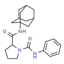 ChemSpider 2D Image | N~2~-(Adamantan-1-yl)-N~1~-phenyl-1,2-pyrrolidinedicarboxamide | C22H29N3O2