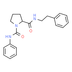 ChemSpider 2D Image | N~1~-Phenyl-N~2~-(2-phenylethyl)-1,2-pyrrolidinedicarboxamide | C20H23N3O2