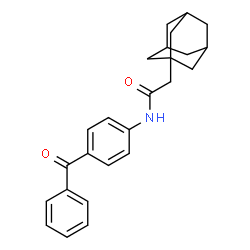 ChemSpider 2D Image | 2-(Adamantan-1-yl)-N-(4-benzoylphenyl)acetamide | C25H27NO2