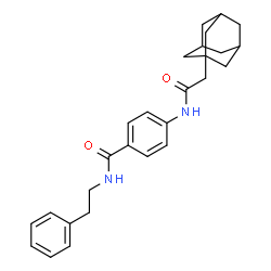 ChemSpider 2D Image | 4-[(Adamantan-1-ylacetyl)amino]-N-(2-phenylethyl)benzamide | C27H32N2O2