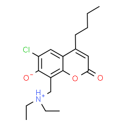 ChemSpider 2D Image | 4-Butyl-6-chloro-8-diethylaminomethyl-7-hydroxy-chromen-2-one | C18H24ClNO3