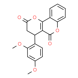 ChemSpider 2D Image | 4-(2,4-Dimethoxyphenyl)-3,4-dihydro-2H,5H-pyrano[3,2-c]chromene-2,5-dione | C20H16O6