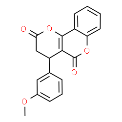 ChemSpider 2D Image | 4-(3-Methoxyphenyl)-3,4-dihydro-2H,5H-pyrano[3,2-c]chromene-2,5-dione | C19H14O5