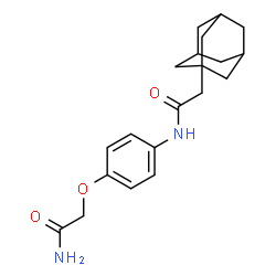 ChemSpider 2D Image | 2-(Adamantan-1-yl)-N-[4-(2-amino-2-oxoethoxy)phenyl]acetamide | C20H26N2O3