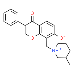 ChemSpider 2D Image | 7-hydroxy-8-[(3-methylpiperidin-1-yl)methyl]-3-phenyl-4H-chromen-4-one | C22H23NO3