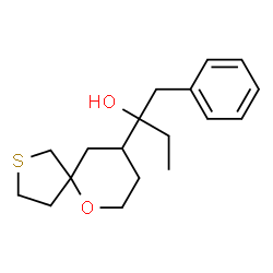 ChemSpider 2D Image | 2-(6-Oxa-2-thiaspiro[4.5]dec-9-yl)-1-phenyl-2-butanol | C18H26O2S